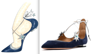 Poppy Delevingne x Aquazzura Midnight Suede Ballet Flats