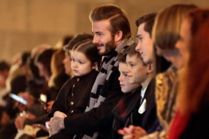 Victoria Beckham family frontrow at the show